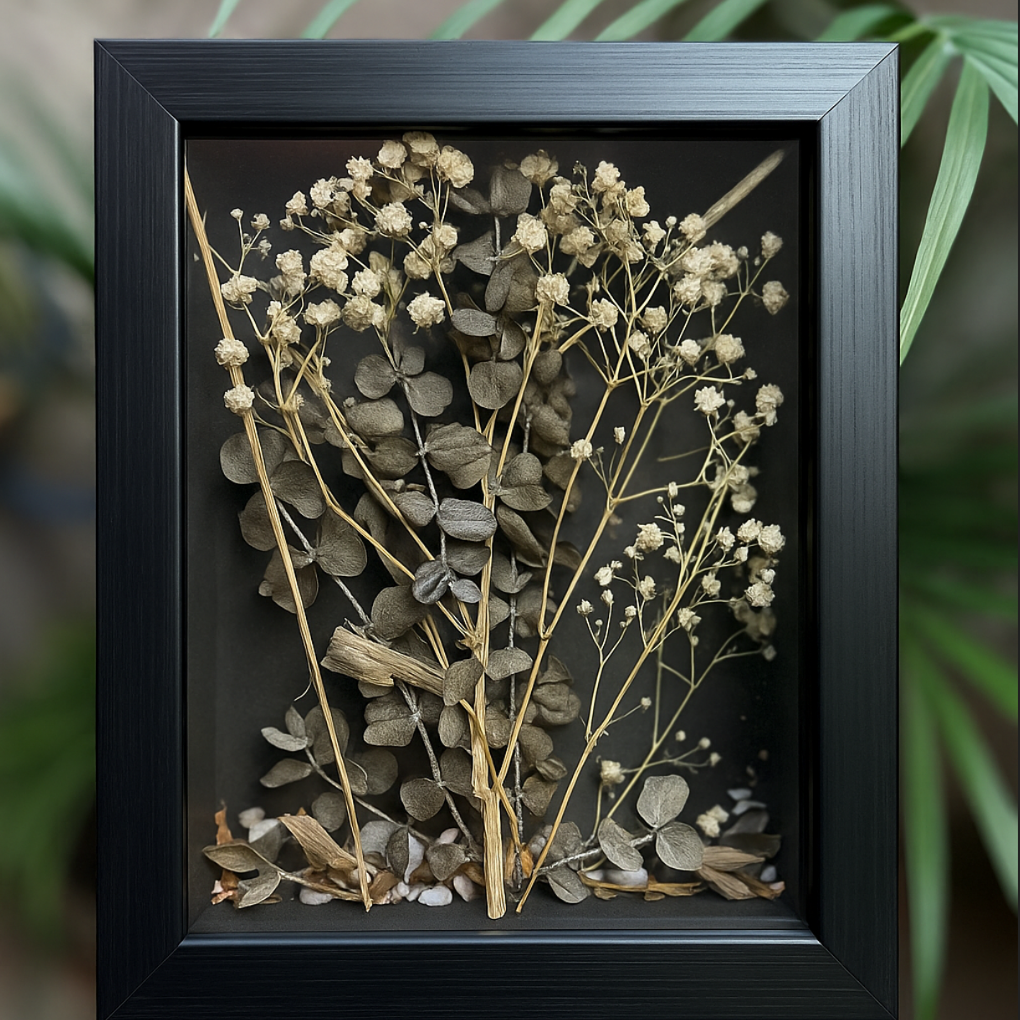 Portrait Sizes Shadowbox Flower Frame for Dried Flowers