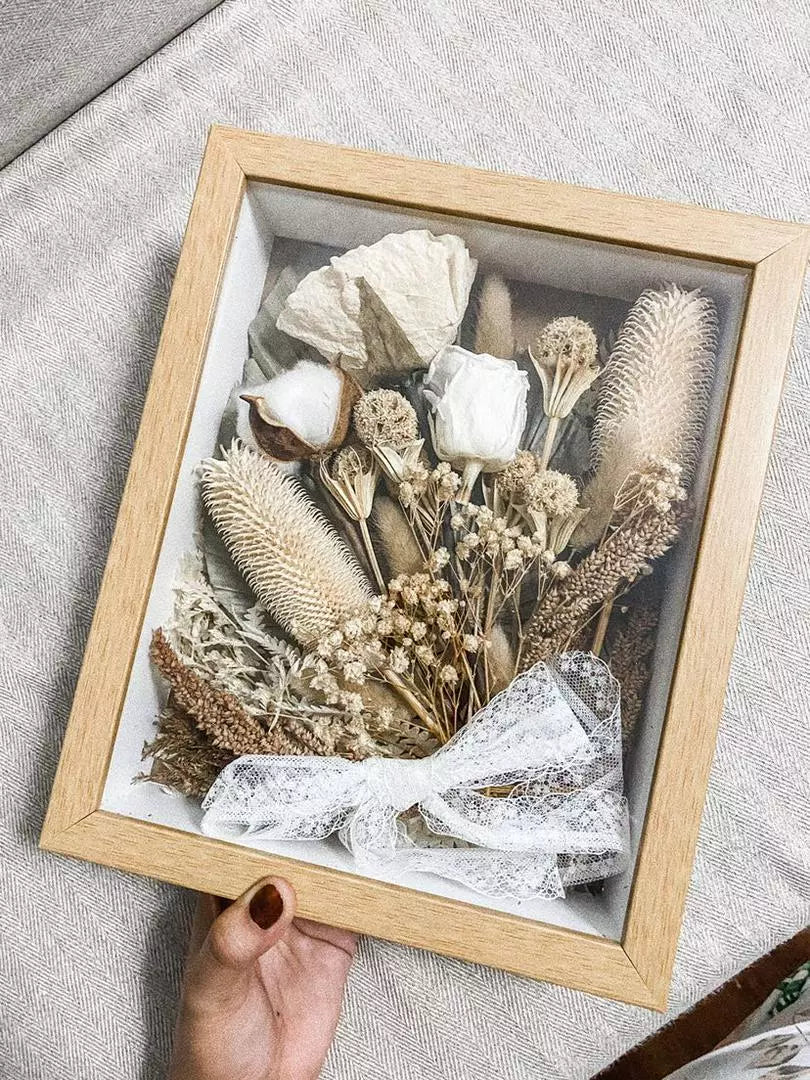Portrait Sizes Shadowbox Flower Frame for Dried Flowers