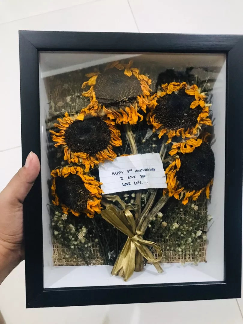 Portrait Sizes Shadowbox Flower Frame for Dried Flowers