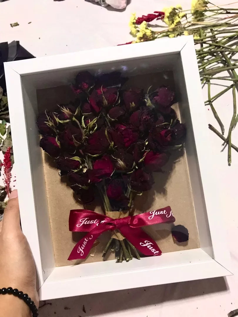 Portrait Sizes Shadowbox Flower Frame for Dried Flowers